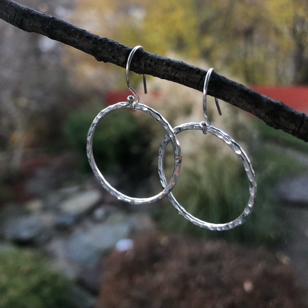HANDCRAFTED STERLING SILVER CIRCLE EARRINGS